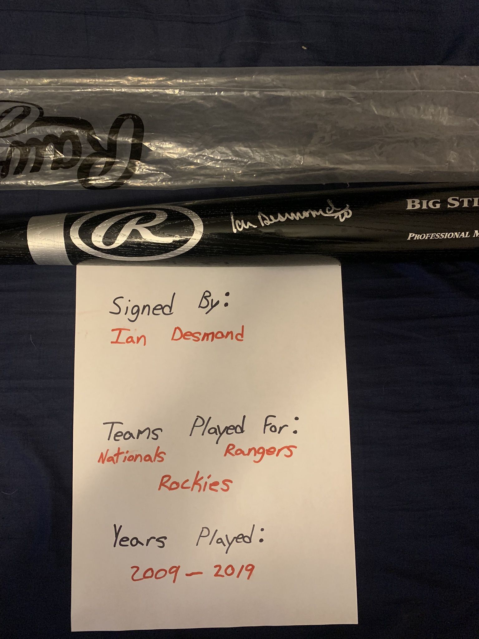 Signed Baseball Bat