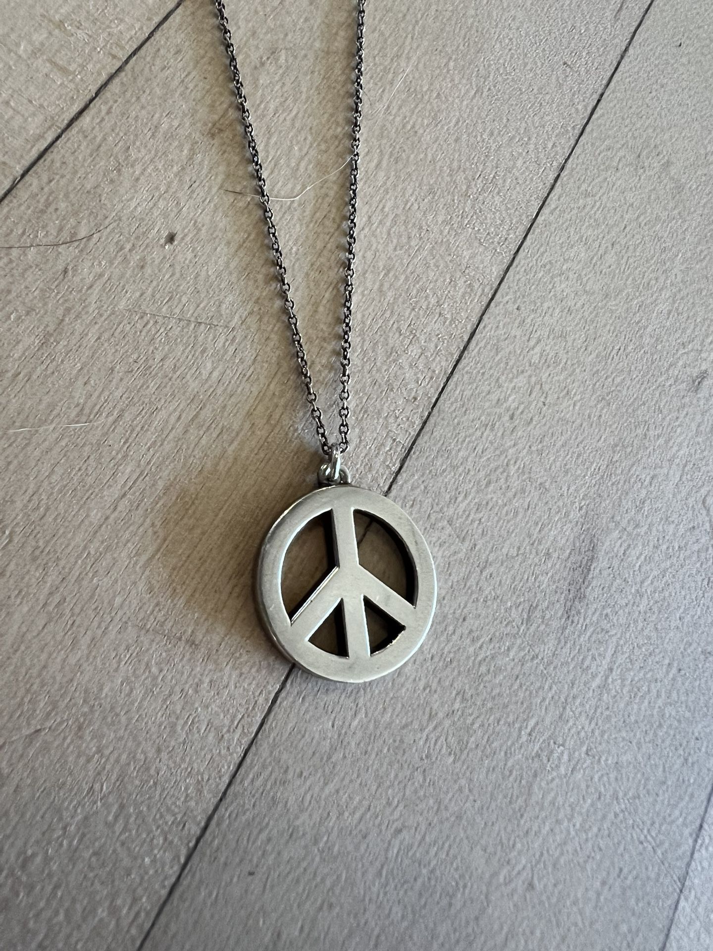 Tiffany And Co Peace sign Charm Necklace