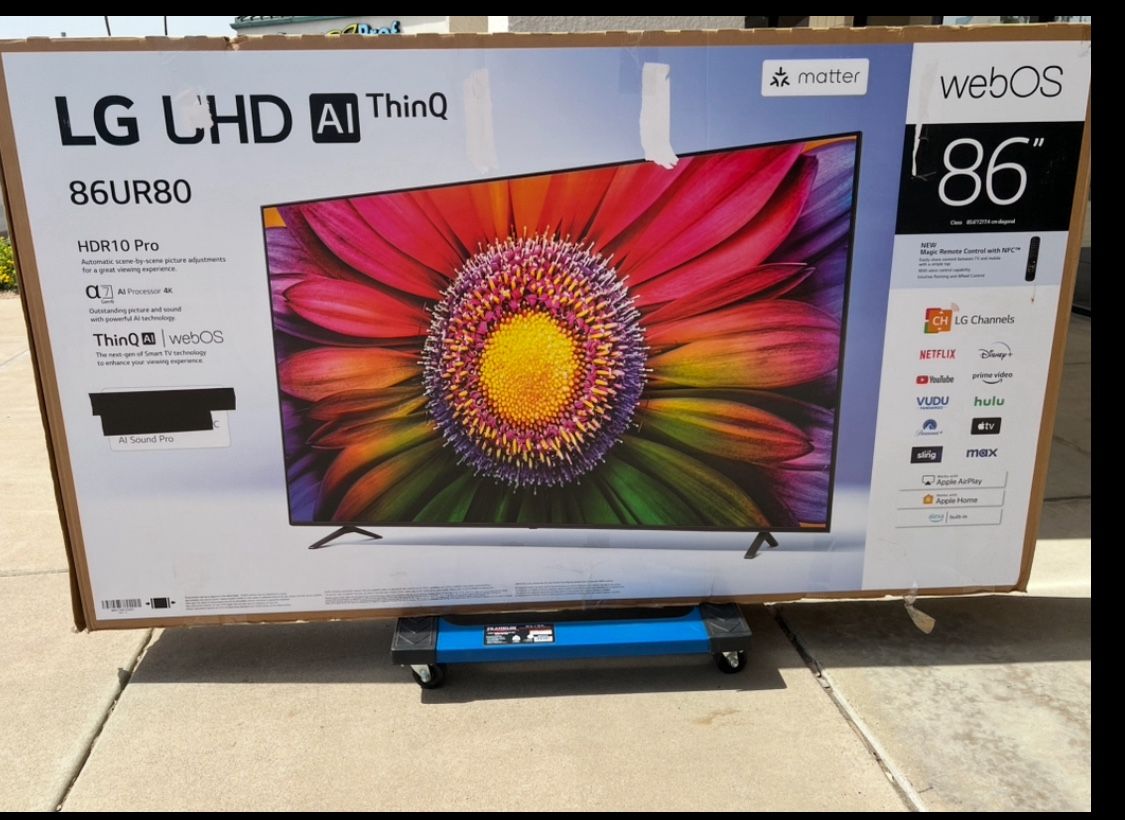 86 Tv Lg Smart 4k Hdtv $55 down on financing free delivery six month warranty