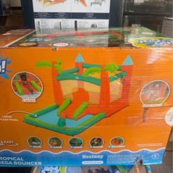 H2OGO! Kids Tropical Outdoor Inflatable Mega Bouncer