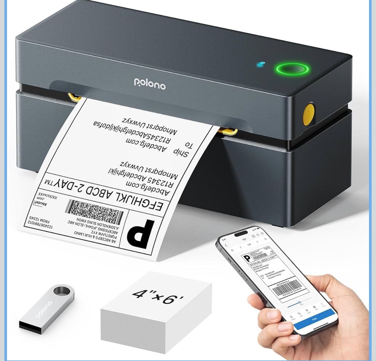 Bluetooth Thermal Label Printer, 4x6 Shippping Label