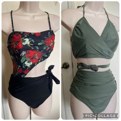 2 Women’s Large 12/14 swimsuits