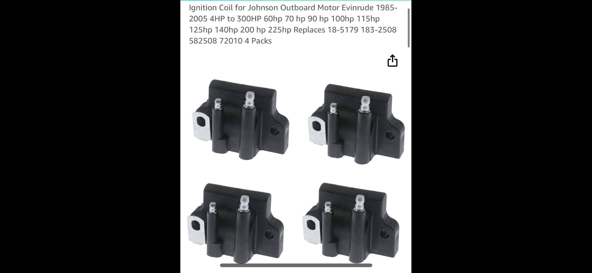 Ignition Coil for Johnson Outboard Motor 