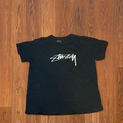 Vintage Skater Style Stüssy Men's Black short sleeve T-shirt