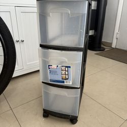 Black Rolling Plastic Drawers Storage 