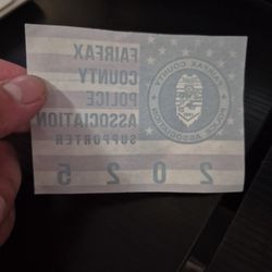 2025 Fairfax County Police Association Supporter Sticker