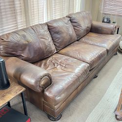 Leather Couch, Chair & Table 