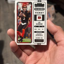 2022 Panini Contenders Season Ticket Joe Burrow Cincinnati Bengals Card #17