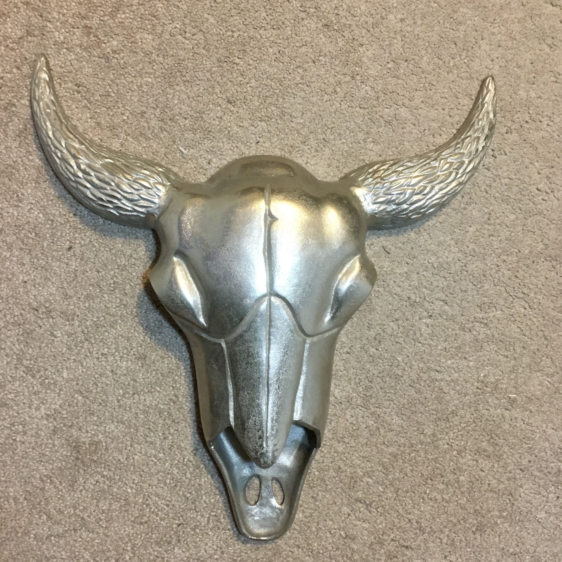 Bull Skull - cast aluminum wall decor