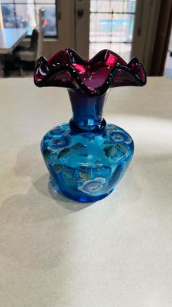 Fenton Floral Glass Vase