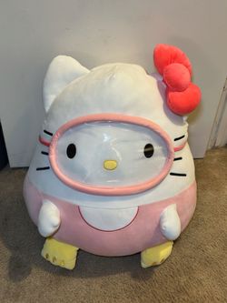 HELLO KITTY 20" SQUISHMALLOW PLUSH PINK SCUBA OUTFIT