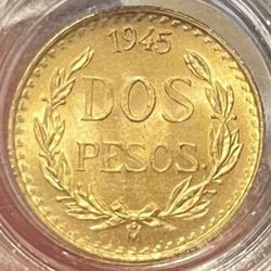 Mexico Dos Pesos 22k Gold Coin Oro