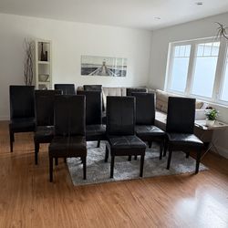 10 Dining Chairs  * Sturdy Solid Wood Frames & Legs * $20 Per Chair