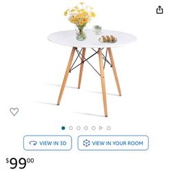 Round White Dining Table