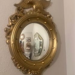 Vintage convex Syroco gold federal mirror