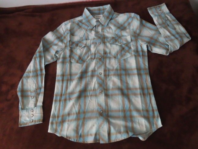Tecovas Shirt Mens Plaid Western Pearl Snap Button Down Cotton Long Sleeve S NWT