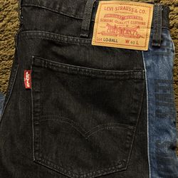 Levi’s Premium Lo-Ball Jeans – W40 L35 – Black w/ Side Stripe – Rare