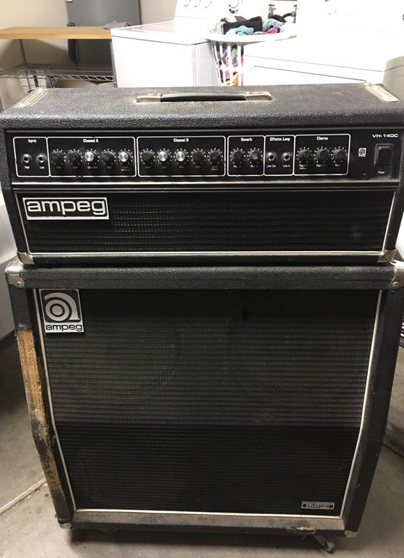 90's Ampeg Guitar Amp Slanted Halfstack Cabinet
