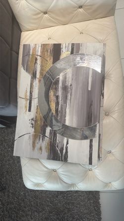 Abstract Canvas Wall Art with Gold and Silver