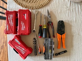Mixed Hand Tool Lot with Milwaukee Cases