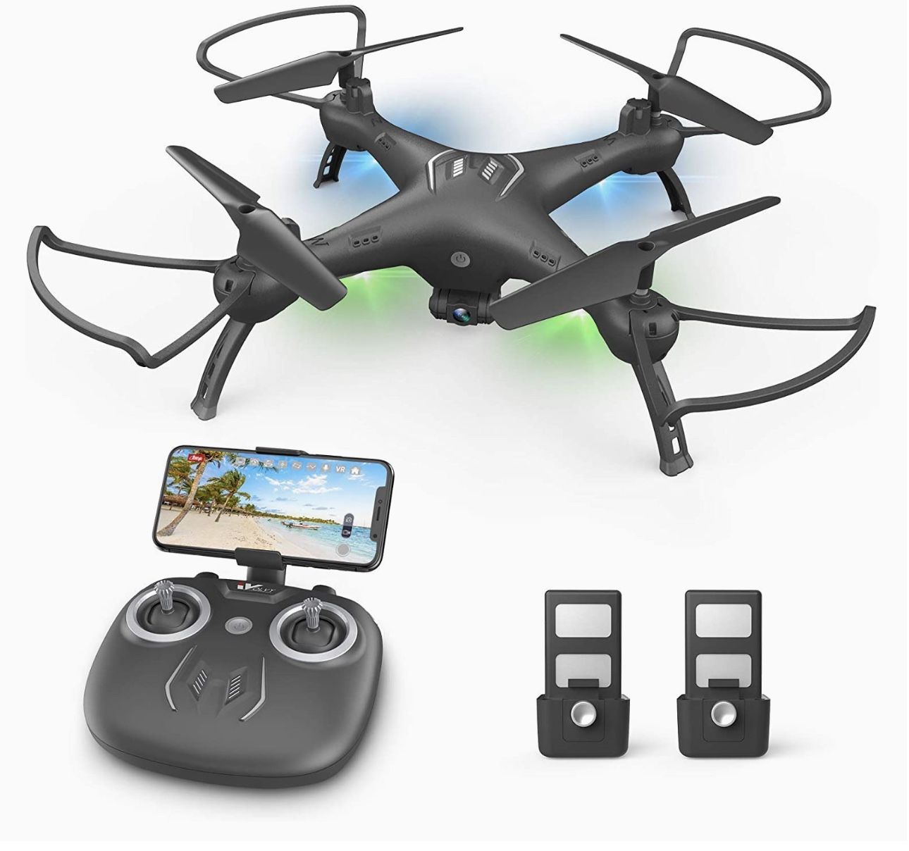ATTOP Drones with Camera for Adults /Kids /Beginners - 1080P HD Drones for Adults, 120° Wide-Angle Kids Drone, Safe Design & Easy to Control with Remo