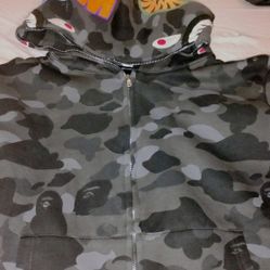 Grey/Black Camo Bape Hoodie 