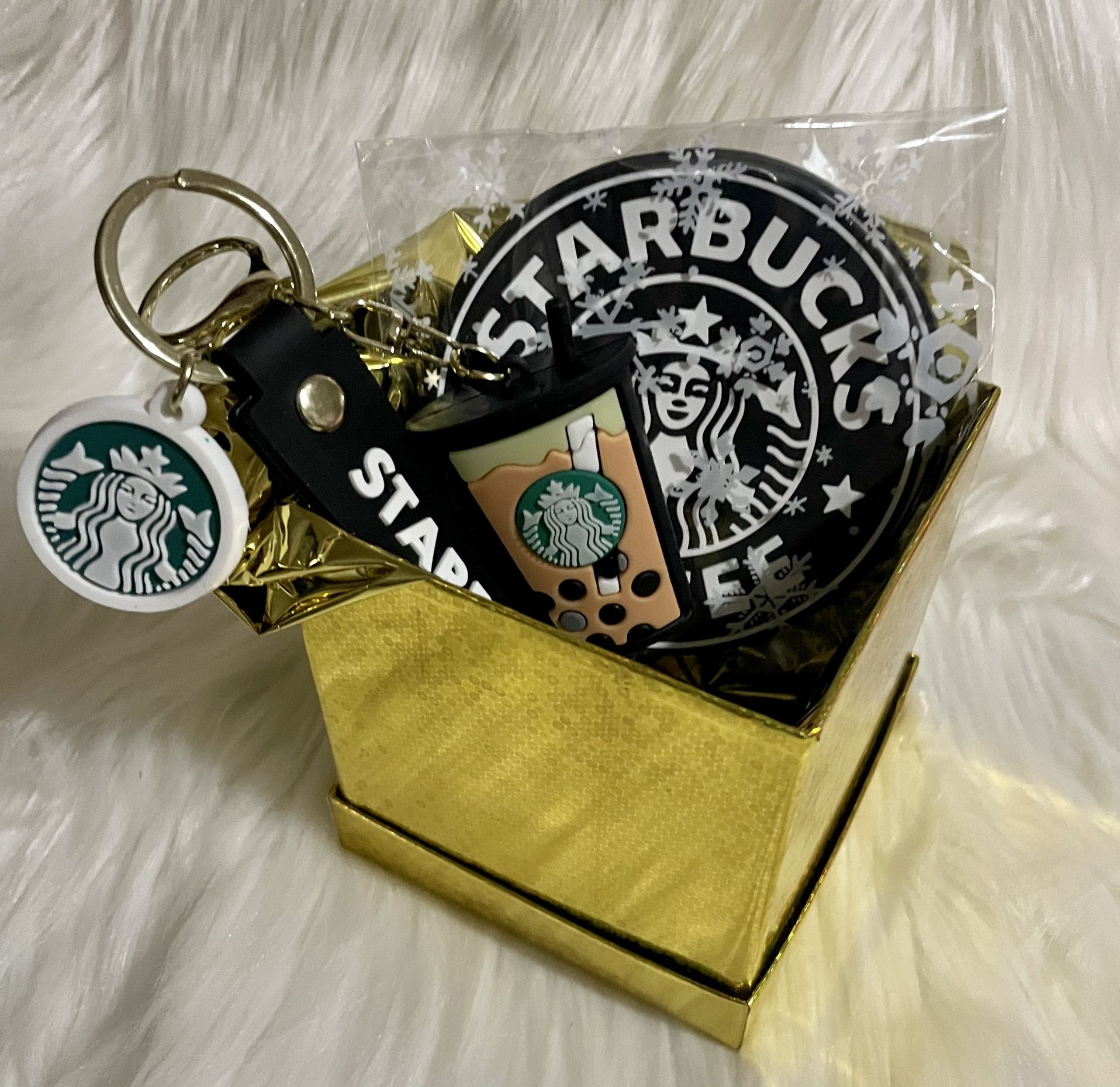 Brand New Starbucks Coffee Drink Boba Yea Keychain Gift Set 