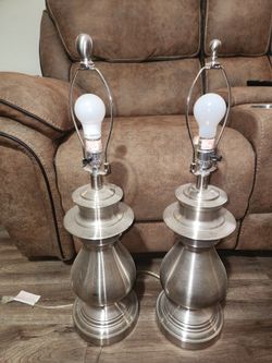 2 Silver Identical Lamps. 25 For Both