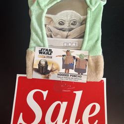 Hooded Poncho BLANKET Din Grogu Baby Yoda Star Wars for Kids Children Boy Girl