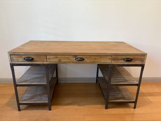  World Market Wood and Metal Teagan Desk with Shelves
