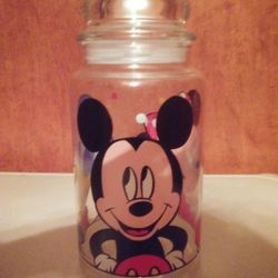 Mickey Mouse , Mini Mouse , Donald Duck Glass Cookie Jar