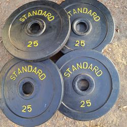 100lbs 25lb Standard Barbell Olympic Weights Like New!