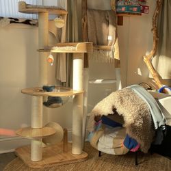 Solid Wood Cat Tree Tower