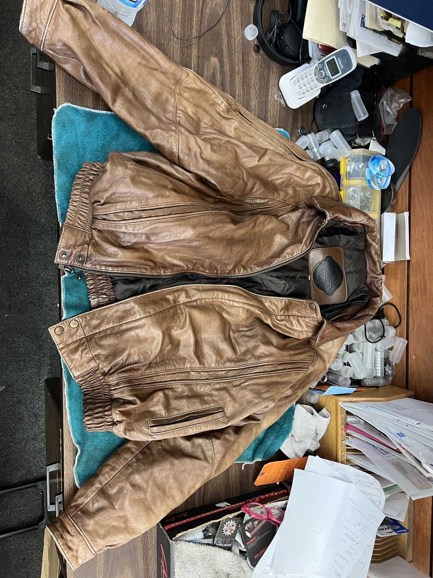 Brown Leather Jacket XL