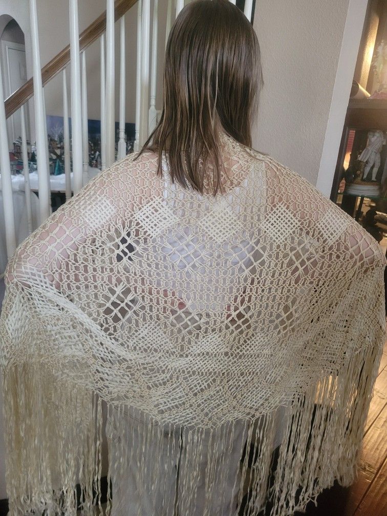 Beautiful Hand Made Macramé Shawl