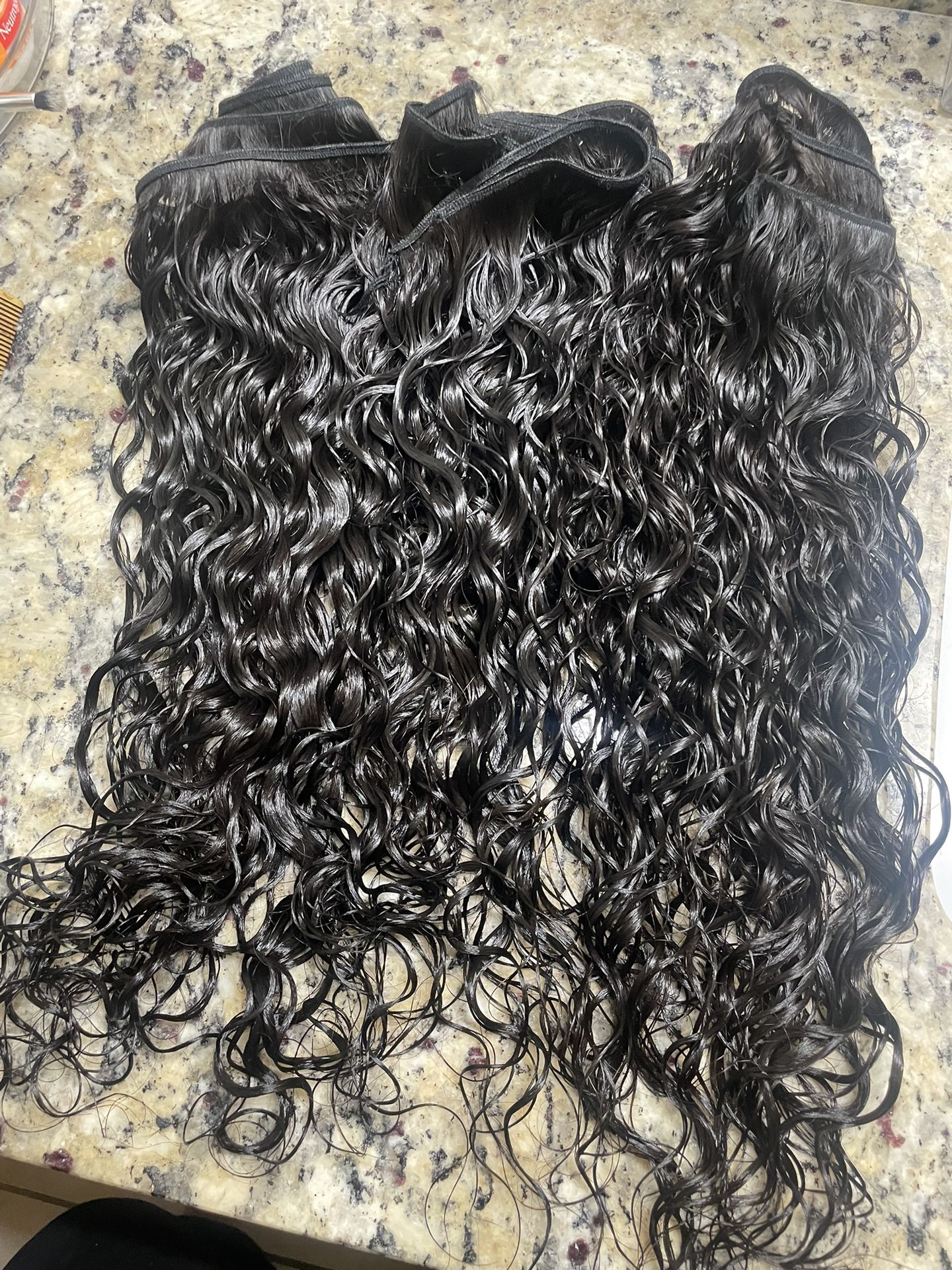 3 Raw Wavy/ Curly D Hair Bundles “20 Extensions