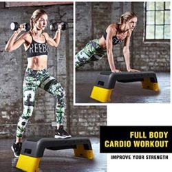 Adjustable Fitness  Chart, Fitness Stand, Weight Bench, Stepper,And  Plyometriy Box For Cardio