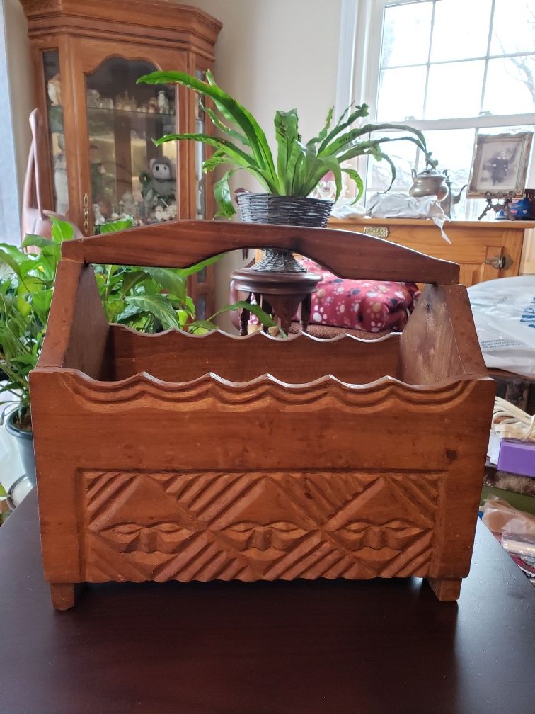 African Handcarved Tribal Magazine Holder