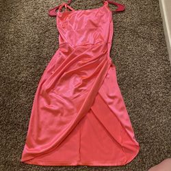Pink Satin Party Dress