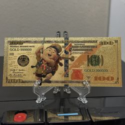 24k Gold Foil Plated Russell From Up Banknote Disney Collectible