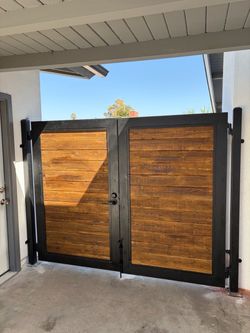 Double Wood and Metal Fence Gate