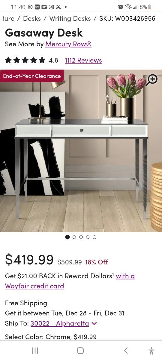 Brand New Desk Vanity Table w Slight Damage