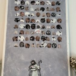 Painting of 100 sheep