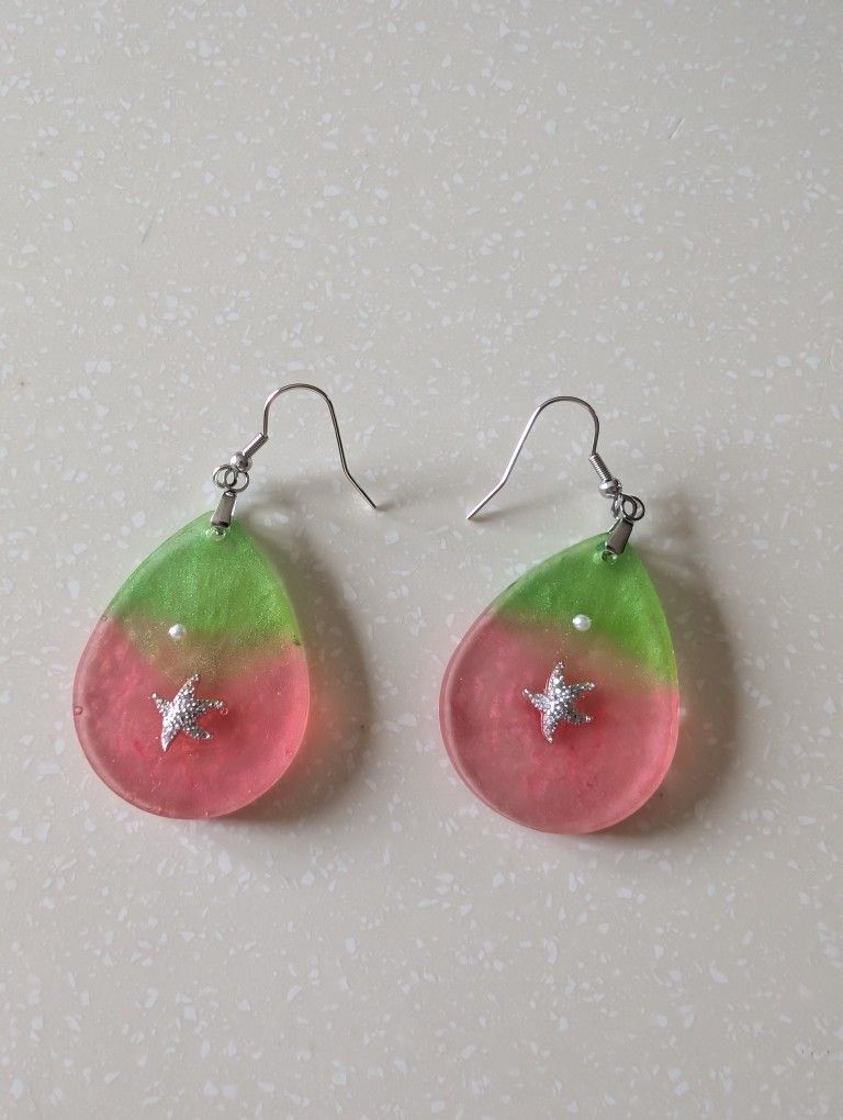 Watermelon Starfish Earrings