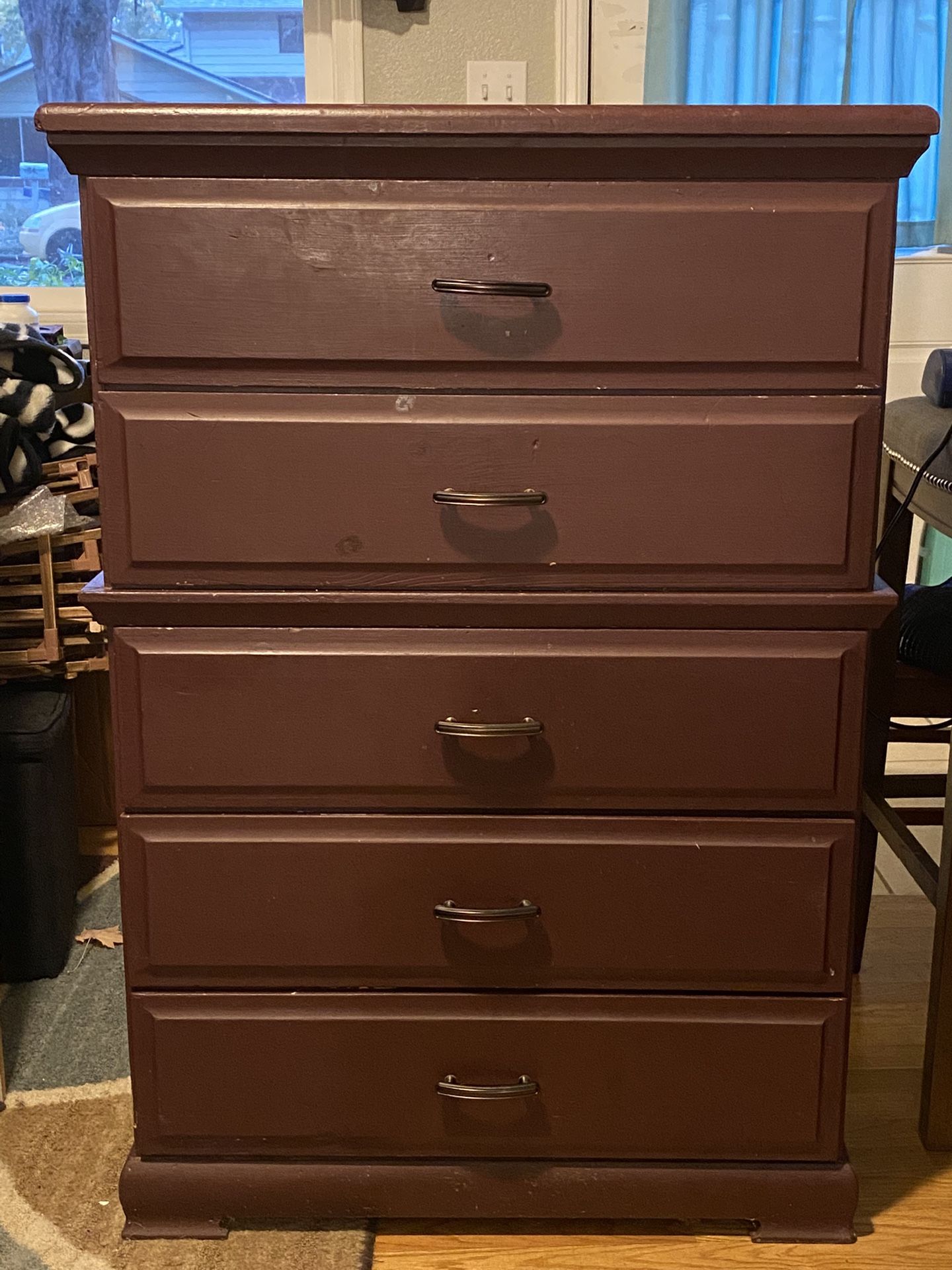 Painted Solid Pinewood Dresser From The 70s