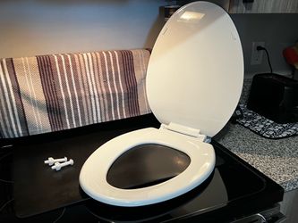 White Hinge Toilet Seat w/hardware