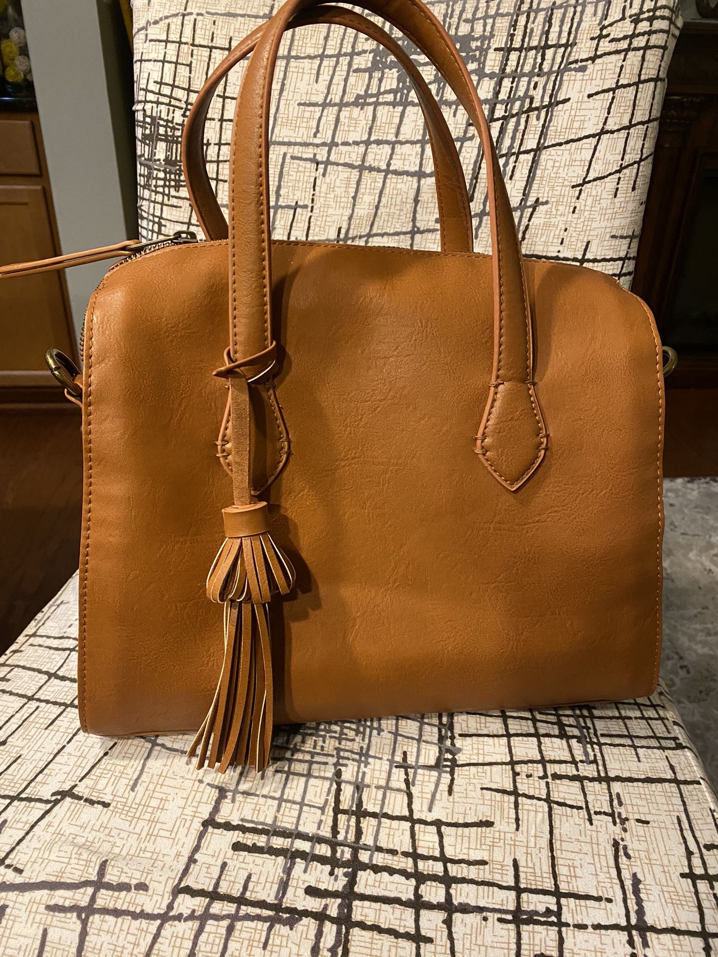 New Universal Thread Goods, Carmel Color Vegan Leather Satchel Bags for Women   