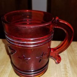 Vintage Boyd Reddish Carnival Glass Embossed Eagle & Stars 1993 Portland Oregon