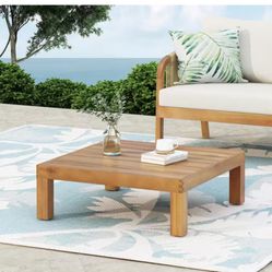 Oana/Brava Square Outdoor Teak Patio Coffee Table, New In Box