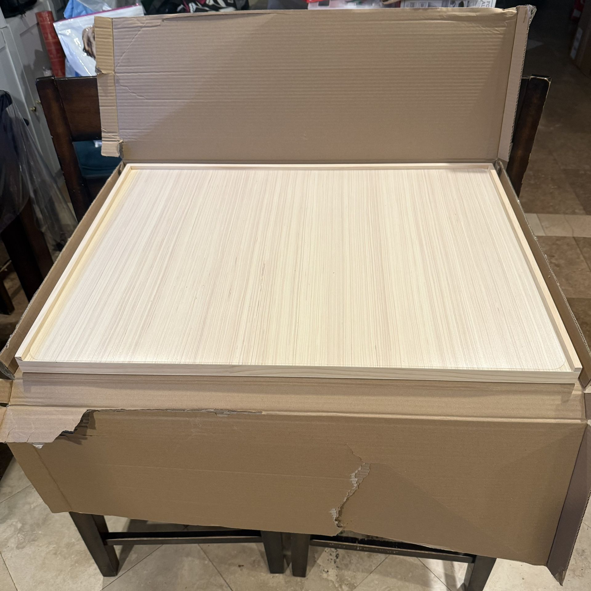 Rotating Puzzle Board with Drawers About 22"x30"Portable Wooden Jigsaw Puzzle Table